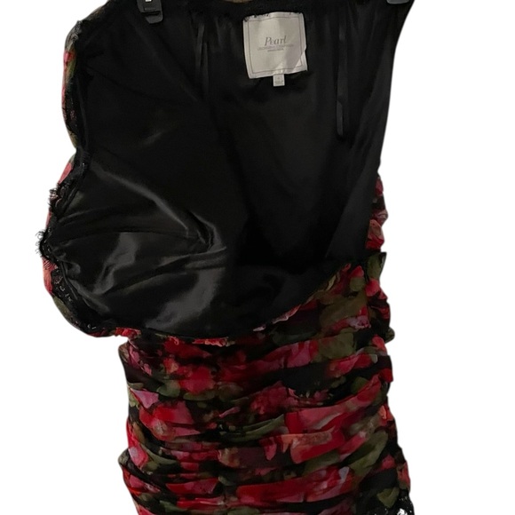 Pearl by Georgina Chapman of Marchesa floral ruched strapless mini dress Sz 4 - Picture 4 of 8